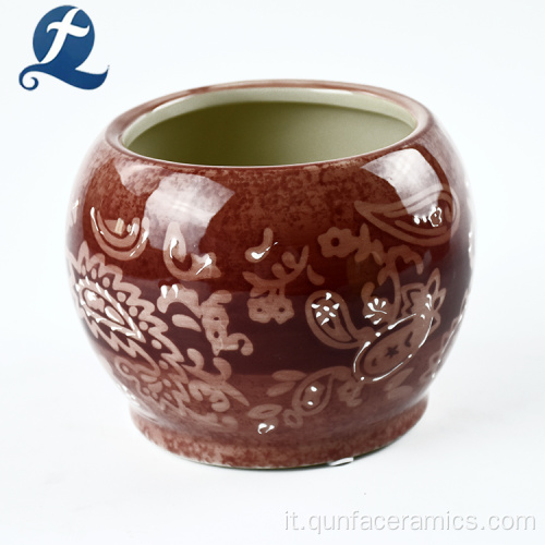 Vaso per fiori per interni in ceramica smaltata all&#39;ingrosso